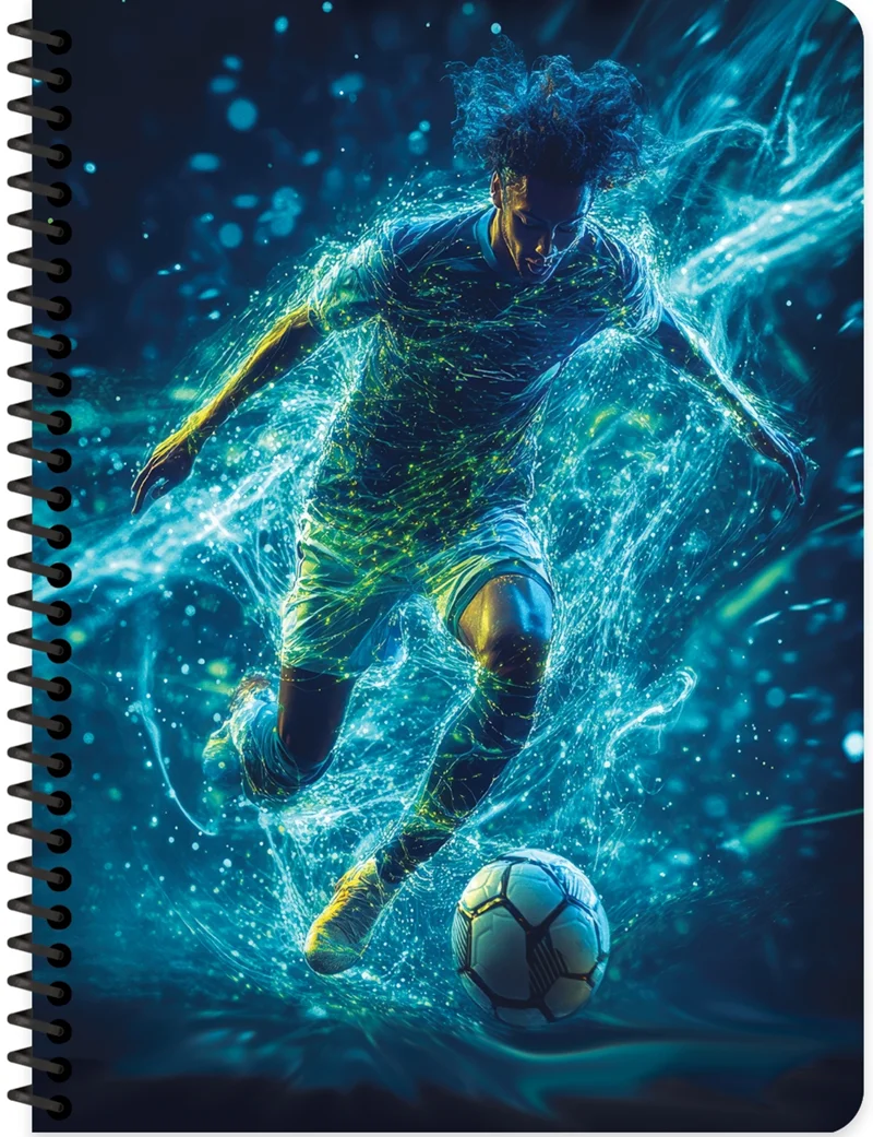 KESKİN DEFTER FUTBOL 17x24 SERT KARTON KAPAK SPİRALLİ 100 YP. ÇİZGİLİ 418911-99