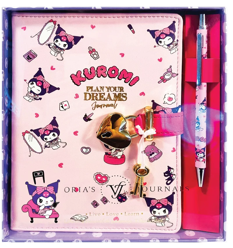 VİCTORİAS JOURNALS KUROMİ HUSH HUSH KİLİTLİ  DEFTER VE TÜKENMEZ KALEM KUTULU SET 80GR. 160 YP. ÇİZ..