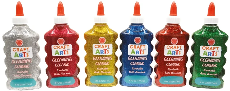 CRAFT AND ARTS YAPIŞTIRICI SİMLİ GLITTER GLUE 177 ML LAZER RENKLİ 24 LÜ XD24177-2G