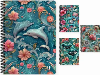 GIPTA DEFTER OCEAN NOTES A4 SPİRALLİ KARTON KAPAK 80 YP KARELİ 7405