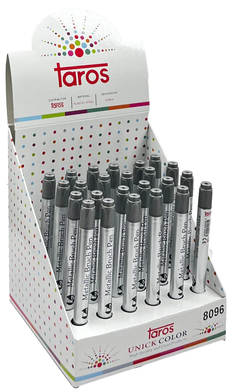 UNICK COLOR FIRÇA UÇLU SİLVER METALİK KALEM 8096