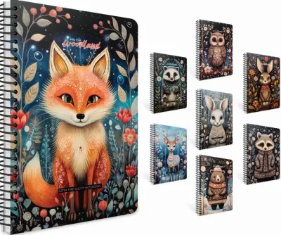 GIPTA DEFTER WOODLAND 17x24 SPİRALLİ SERT KAPAK 120 YP KARELİ 7433