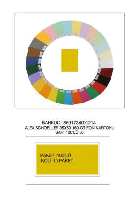 ALEX FON KARTONU 160GR 35X50 SARI 100 LÜ 53