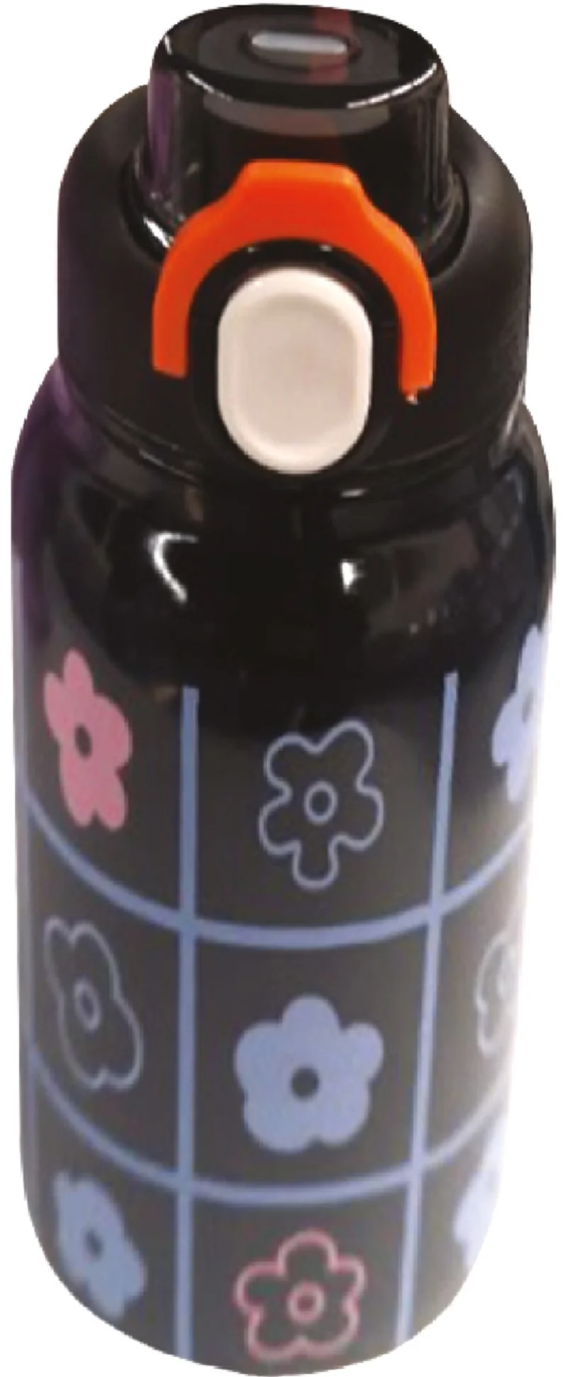 TRENDIX MATARA ÇELİK İÇLİ 550ML SİYAH ÇİÇEKLİ TX-550-SYHÇÇK