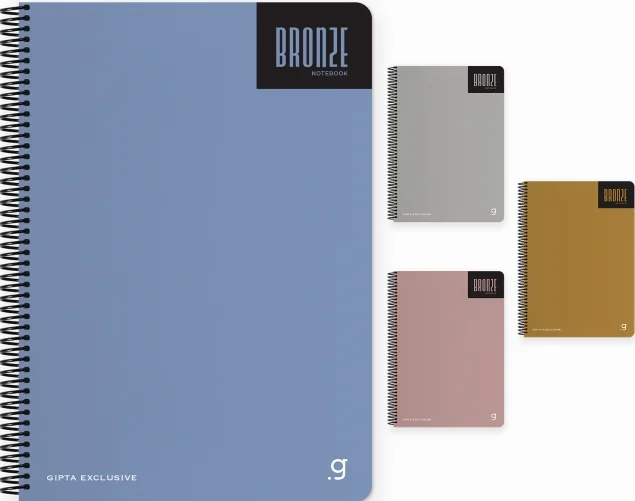 GIPTA DEFTER BRONZE 17x24 SPİRALLİ PRESSBOARD KAPAK 80 YP ÇİZGİLİ 7401