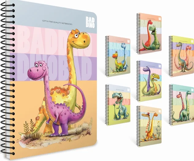 GIPTA DEFTER BAD DINO A4 SPİRALLİ KARTON KAPAK 80 YP KARELİ 7660