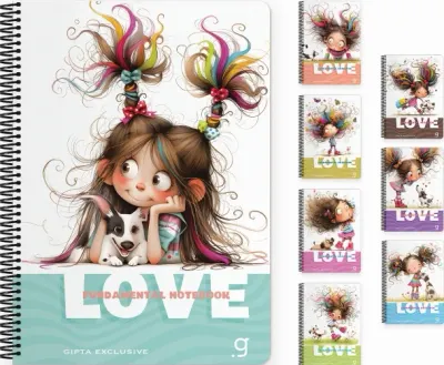 GIPTA DEFTER LOVE BOOK A4 SPİRALLİ PRESSBOARD KAPAK 80 YP KARELİ 7753