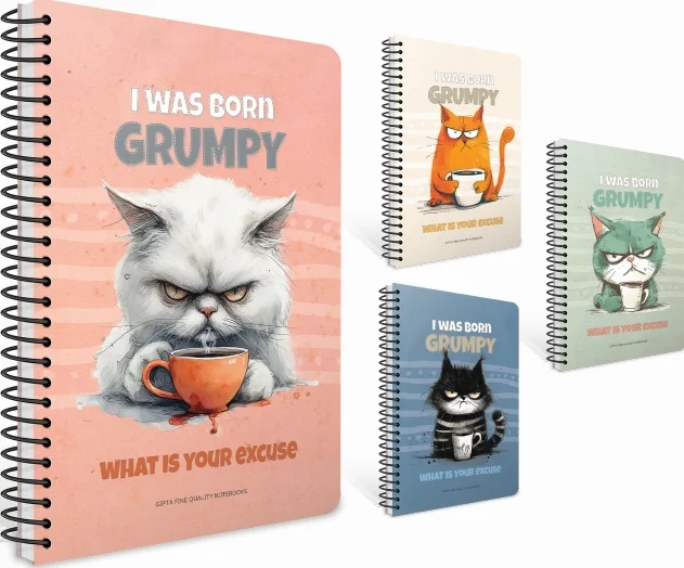 GIPTA DEFTER GRUMPY A5 SPİRALLİ SERT KAPAK 100 YP KARELİ 7443