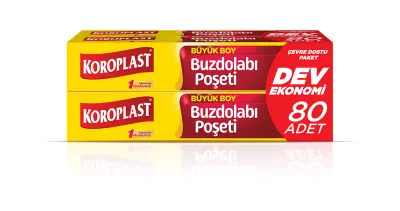 KOROPLAST BUZDOLABI POŞETİ BÜYÜK BOY DEV EKONOMİ 30x42 80 Lİ ST01700122
