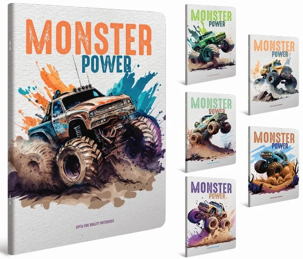GIPTA DEFTER MONSTER A4 DİKİŞLİ KARTON KAPAK 60 YP ÇİZGİLİ 7762