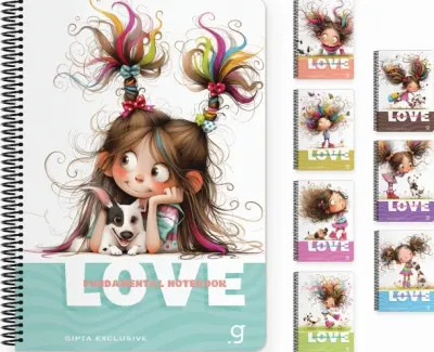 GIPTA DEFTER LOVE BOOK 17x24 SPİRALLİ PRESSBOARD KAPAK 80 YP ÇİZGİLİ 7754