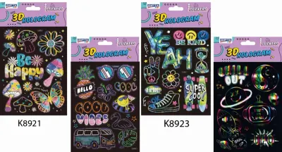 GIPTA STICKER LATEST 14x21 CM 3D HOLOGRAM PET ART 4 K8924