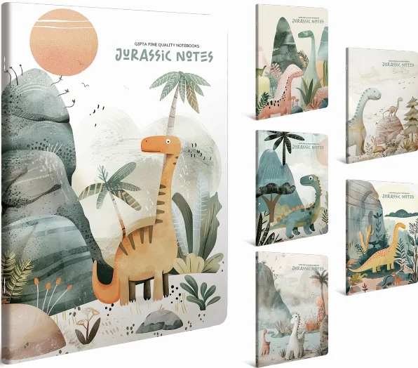 GIPTA DEFTER JURASSIC NOTES A6 DİKİŞLİ KARTON KAPAK 60 YP ÇİZGİLİ 7585