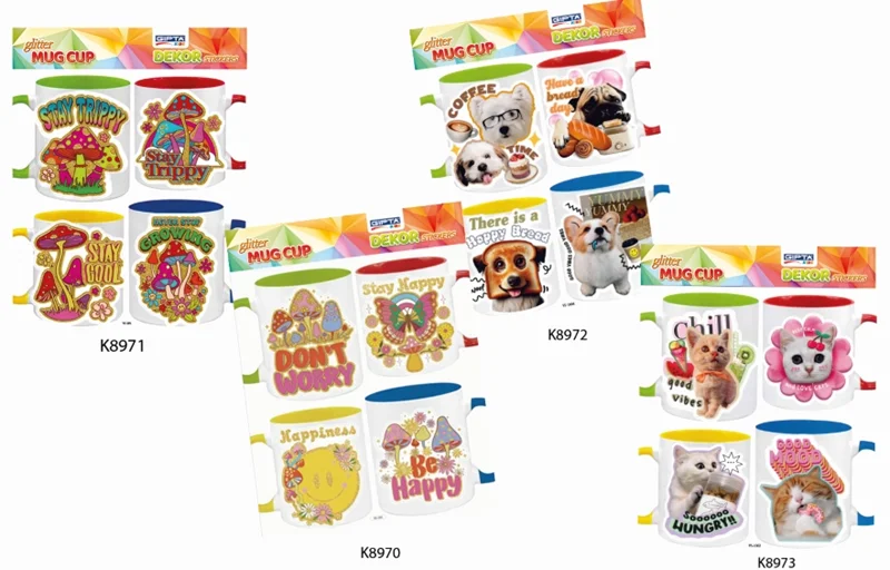 GIPTA STICKER CUP PATTERNS 4 MIX 12.5x23.5 CM ART 1 K8970