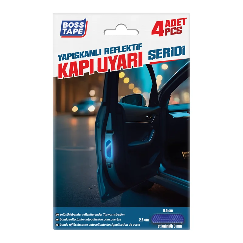 BOSS TAPE YAPIŞKANLI REFLEKTİF KAPI UYARI ŞERİDİ 25x95 MM 4 ADET BT-09039