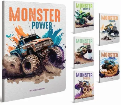 GIPTA DEFTER MONSTER A4 DİKİŞLİ KARTON KAPAK 60 YP KARELİ 7764