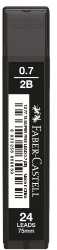 FABER MİN SUPER FINE 0.7MM 2B 75MM T.BLACK 20 Lİ TÜP 127774