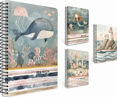 GIPTA DEFTER SEA BOOK A6 SPİRALLİ PRESSBOARD KAPAK 80 YP ÇİZGİLİ 7636
