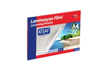 KRAF LAMİNASYON FİLMİ PARLAK A4 100 Mic.   50 Lİ 2120-50