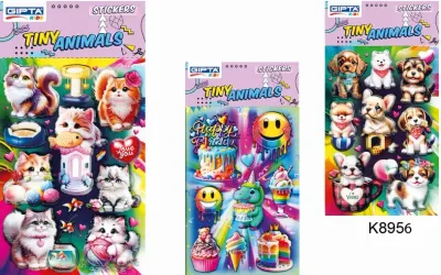 GIPTA STICKER TINY ANIMALS SİMLİ 10.9x20.5 CM ART 3 K8957