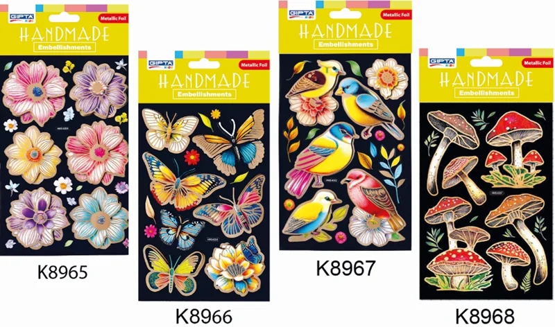 GIPTA STICKER RELIEFS METALİK FOLYO 12.5x23.5 CM ART 4 K8968