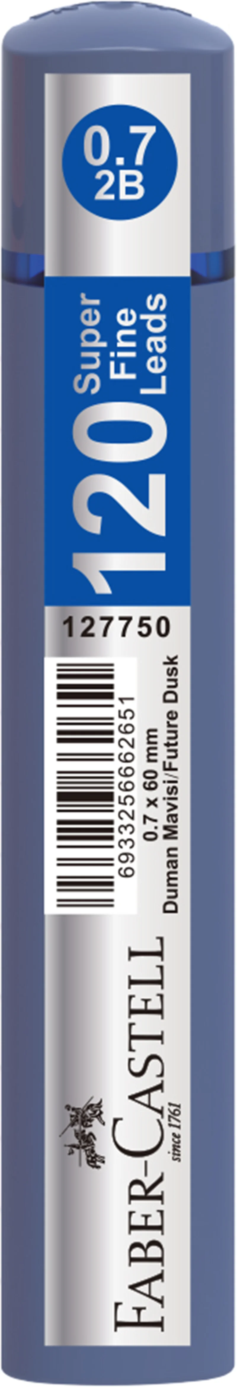 FABER MİN GRIP SOFT 0.7MM 2B 60MM 120Lİ TİT DUMAN MAVİSİ 127750