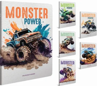 GIPTA DEFTER MONSTER 17x24 DİKİŞLİ KARTON KAPAK 60 YP ÇİZGİLİ 7765