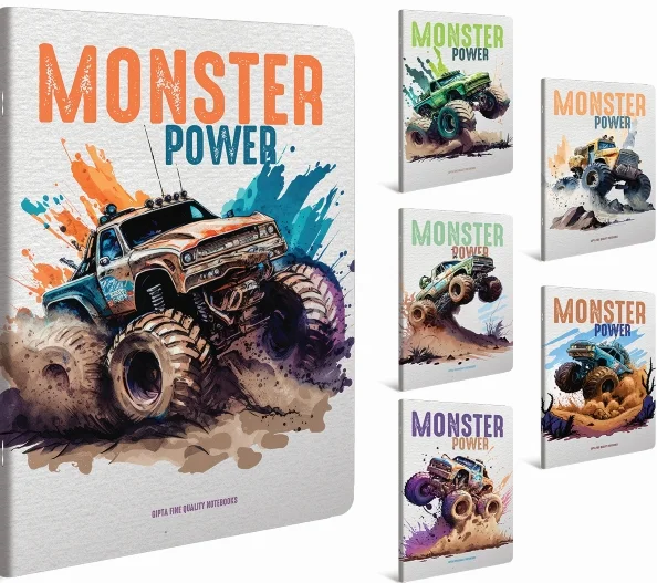 GIPTA DEFTER MONSTER 17x24 DİKİŞLİ KARTON KAPAK 60 YP ÇİZGİLİ 7765
