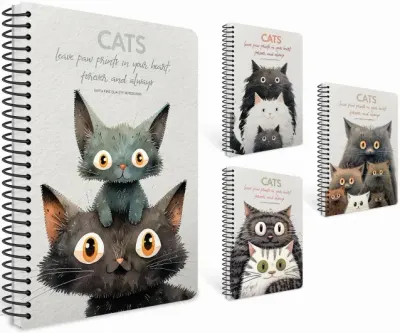 GIPTA DEFTER CATS 17x24 SPİRALLİ PRESSBOARD KAPAK 80 YP ÇİZGİLİ 7621