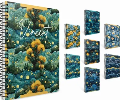 GIPTA DEFTER VINCENT 17x24 SPİRALLİ PRESSBOARD KAPAK 80 YP KARELİ 7710