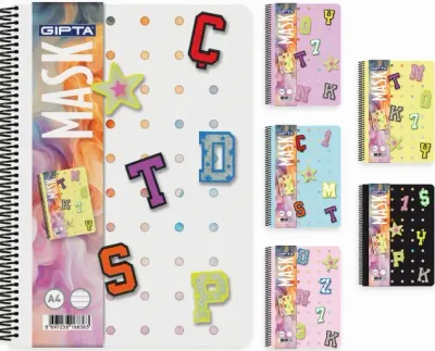 GIPTA DEFTER MASK A4 SPİRALLİ PP KAPAK 72 YP ÇİZGİLİ 7820