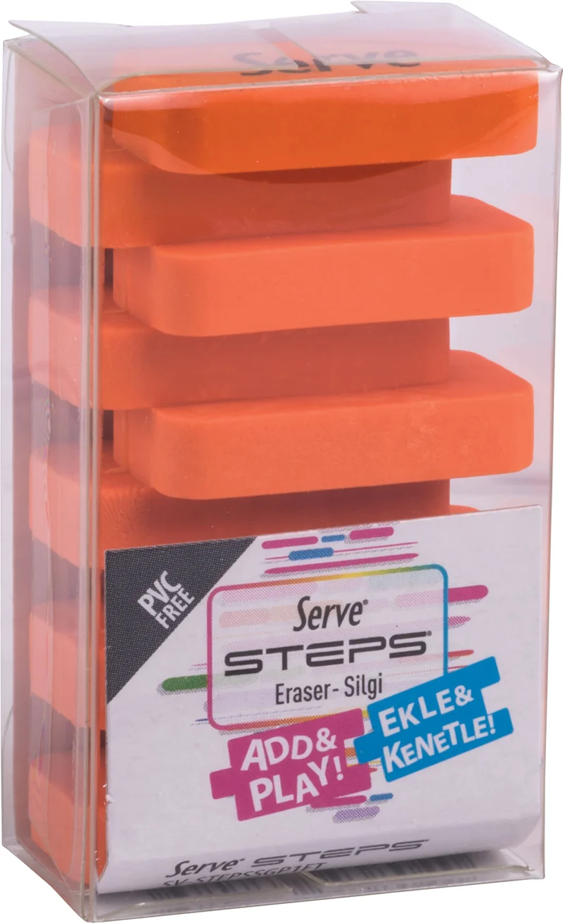 SERVE STEPS SİLGİ FOSFORLU TURUNCU TEKLİ PET SV-STEPSSGP1FT