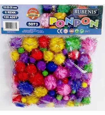 RUBENIS 6 RENK PONPON METALİK 120 Lİ 5073 (Best)