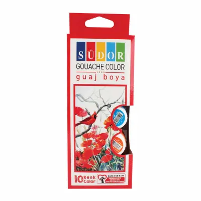 SÜDOR 10 RENK GUAJ BOYA ŞİŞE 15 ml SD522 (Best)