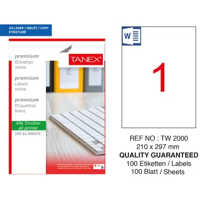 TANEX 35x55 BİLGİSAYAR ETİKETİ TN-0010-2000 (Best)
