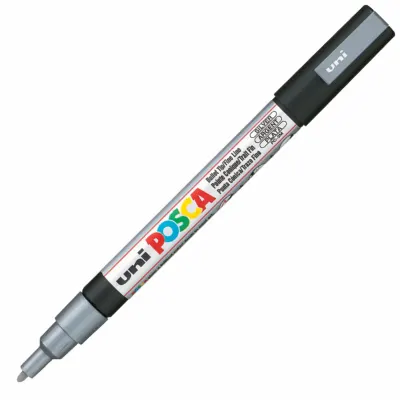 UNİ-BALL PC-3M POSCA SU BAZLI MARKER GÜMÜŞ 0.9