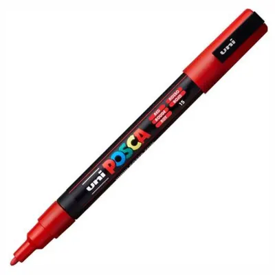 UNİ-BALL PC-3M POSCA SU BAZLI MARKER KIRMIZI 0.9 (Best)
