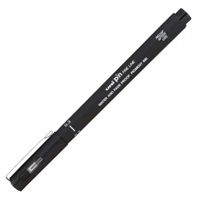 UNİ-BALL PIN03-200 FINELINE SİYAH ÇİZİM KALEMİ (Best)