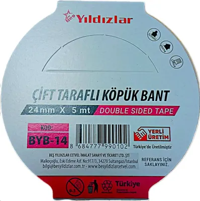YILDIZLAR 24x5 ÇİFT TARAFLI KÖPÜK BANT BYB-14