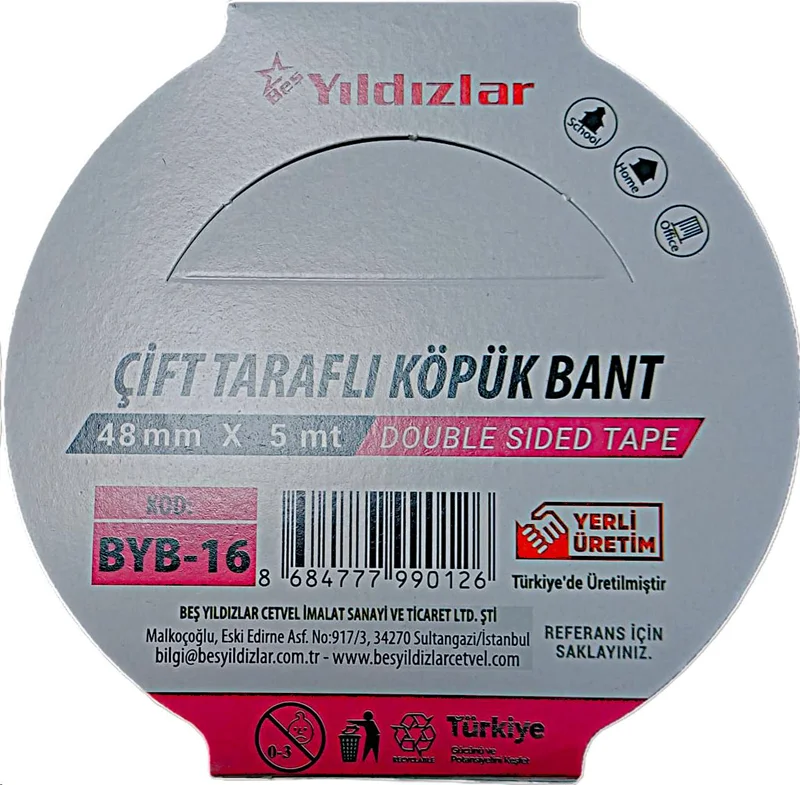 YILDIZLAR 48x5 ÇİFT TARAFLI KÖPÜK BANT BYB-16