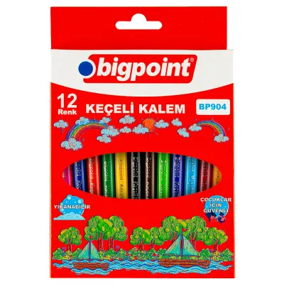 Bigpoint Keçeli Kalem 12'li Set (Karton Kutulu)