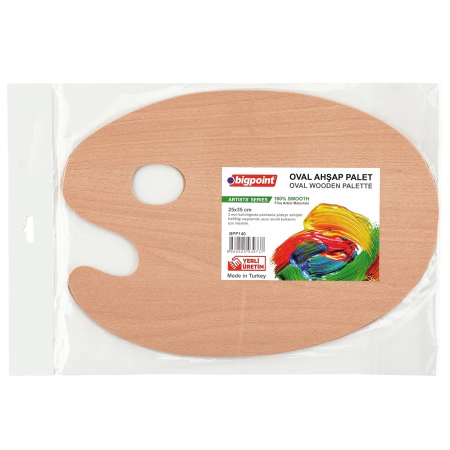 Bigpoint Ahşap Sanatsal Oval Palet 25x35cm