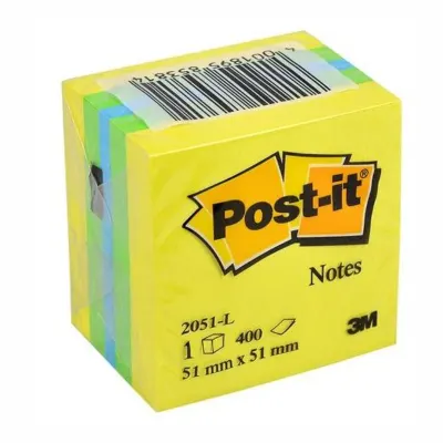 3M 2051-L 52x52 MİNİ KÜP POST-İT SARI TON 400 YP (Best)