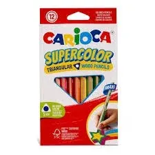 CARİOCA SUPERCOLOR MAXI ÜÇGEN KURU BOYA KALEMİ 12'Lİ 43451 (Best)