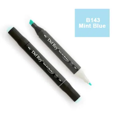 DEL REY TWIN MARKER B143 MİNT BLUE ÇİFT UÇLU GRAFİK KALEMİ MN-DR143 (Best)