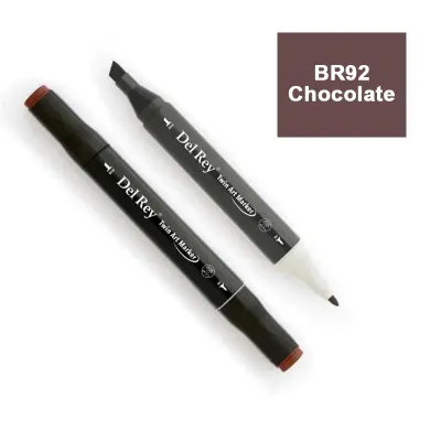 DEL REY TWIN MARKER BR92 CHOCOLATE ÇİFT UÇLU GRAFİK KALEMİ MN-DR092 (Best)