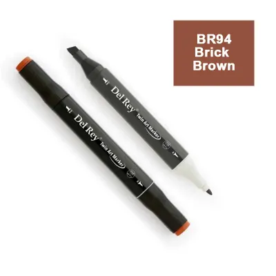 DEL REY TWIN MARKER BR94 BRİCK BROWN ÇİFT UÇLU GRAFİK KALEMİ MN-DR094 (Best)