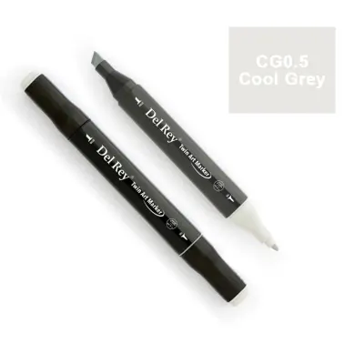 DEL REY TWIN MARKER CG0.5 COOL GREY ÇİFT UÇLU GRAFİK KALEMİ MN-DRCG0.5 (Best)