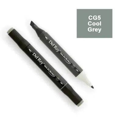 DEL REY TWIN MARKER CG5 COOL GREY ÇİFT UÇLU GRAFİK KALEMİ MN-DRCG5 (Best)