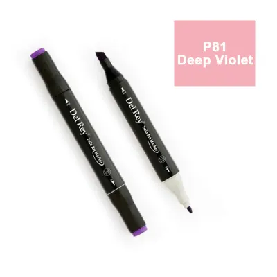 DEL REY TWIN MARKER P81 DEEP VİOLET ÇİFT UÇLU GRAFİK KALEMİ MN-DR081 (Best)